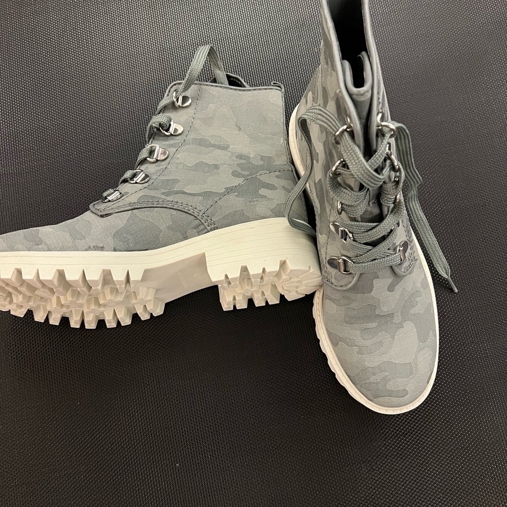 Kendall and Kylie Mint Green Camo Combat Moto Boots